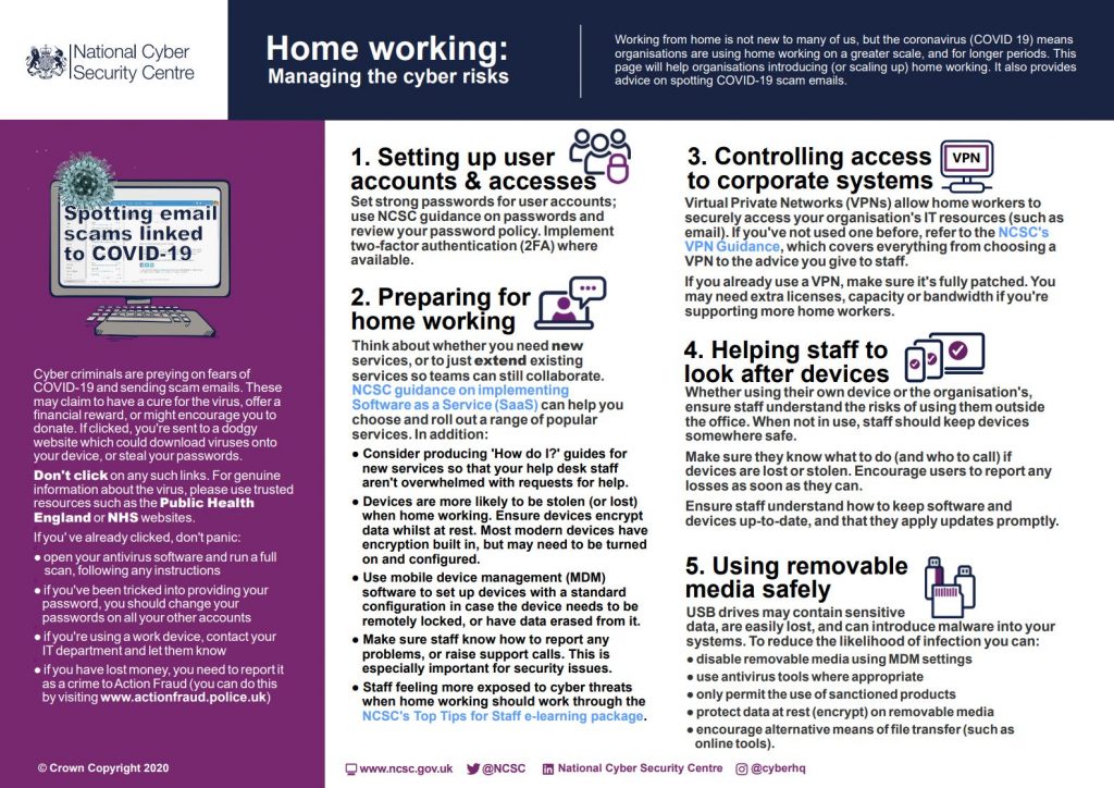 NCSC Homeworking Infographic