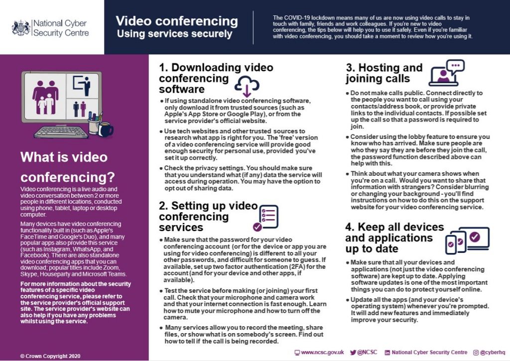 NCSC Videoconferencing Infographic